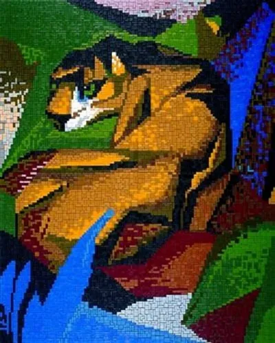 Mini Stecksystem Tiger von Franz Marc - ca. 8.000 Teile - Sets für kreative Köpfe: Buntes Ministeckspiel mit XXL-Steckvorlage, fördert die Feinmotorik und Kreativität beim Gestalten.