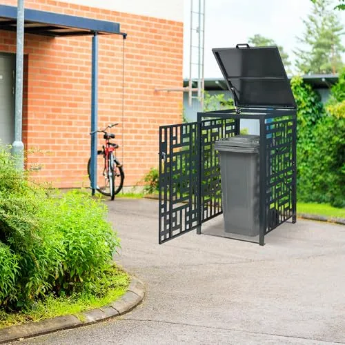 casa.pro Mülltonnenbox 1er Bernalda - Mülltonnenbox für 1 Tonne 240l, wetterfest und abschließbar, sorgt für Ordnung und schützt vor Witterungseinflüssen.