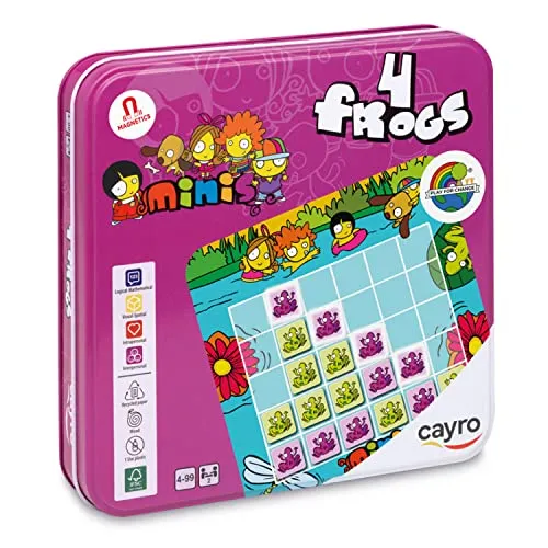 Cayro – 4 Frösche – ab 4 Jahren – Ballschwalben – lustiges Brettspiel für Kinder und Erwachsene – Holen Sie Sich so viele Bälle wie möglich – ideal für 2 bis 4 Spieler