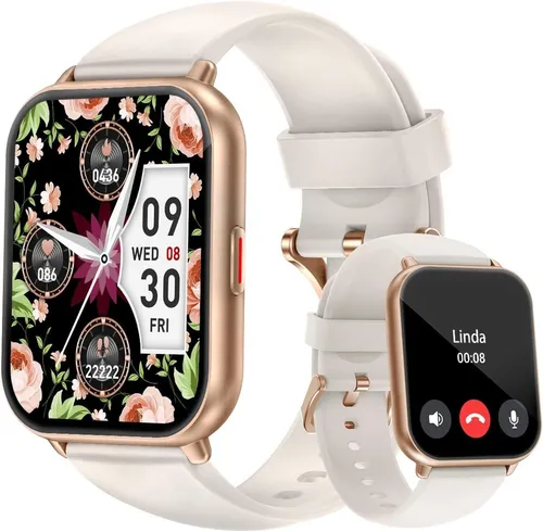 Cloudpoem H1 Smartwatch (4,7 cm, android ios), Smartwatch Damen Herren Fitnessuhr Anruf IP68 Pulsuhr 110 Sport