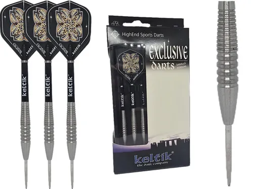 Keltik Ardan Steeldart Pfeile 24g - 90% Tungsten - Keltik Ardan Steeldart Pfeile, 24g, bieten durch ihr 90% Tungsten Material optimale Kontrolle und Stabilität. Ideal für präzise Würfe und Spieler, die Wert auf Qualität legen. Kompakte Tropfenform für sicheren Griff und ruhigen Flug.