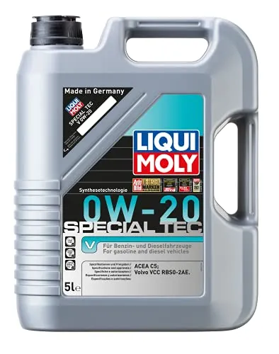 LIQUI MOLY Special Tec V 0W-20 | 5 L | Hochleistungs-Motorenöl - Motoröle für optimale Leistung und Kraftstoffersparnis, speziell für Volvo-Modelle entwickelt und sicher für Katalysatoren und Turbolader.