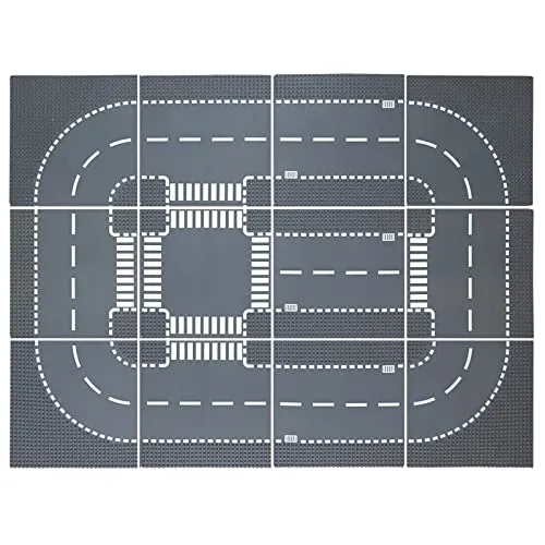 LEAFYIP 12 Platten Set Stadt Strassen Grundplatte