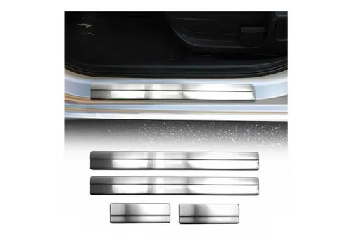 OMAC Zierleisten-Aufkleber für Ford Fiesta 2002-2009 – Edelstahl Silber 4tlg - Hochwertige Edelstahl Zierleisten für den Ford Fiesta, langlebig und rostbeständig. Einfache Installation und Pflege für ein stilvolles Upgrade des Fahrzeugs.