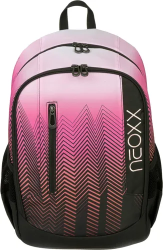 neoxx Schulrucksack Flow - Sweet like Sunset, nachhaltig & ergonomisch - Schulranzen aus recyceltem Material, wasserabweisend und ergonomisch geformt für optimalen Tragekomfort. Ideal für Schule und Freizeit.