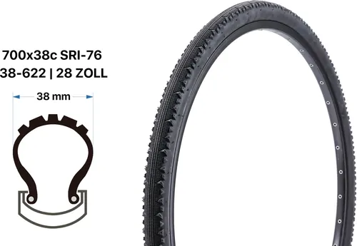 Zoll Fahrrad Reifen 28x1.4 Gravel Cross Trekking tyre 38-622 Semi-Slick 28