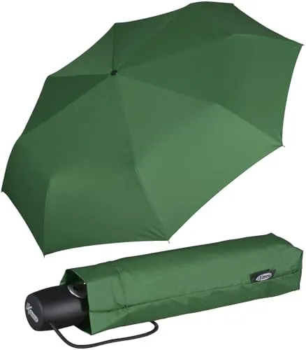 iX-brella Leichter Solider Taschenschirm mit Auf-Zu-Automatik - mid Class - dunkelgrün