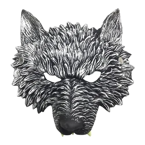 HDGSAFD 1 Stück Wolfsmaske, Tierkostümzubehör, Maskerademaske, Karnevalsmaske, Plastikmaske, Tiermaske, Cosplay-Requisite für Party, Bankett oder Tanz