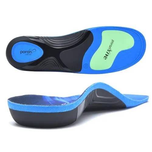 GemChve Orthopädische Einlegesohlen für Herren & Damen,Plantarfasziitis Schuheinlagen für Fersensporn,Fußschmerz,Plattfuß,Geeignet für Sport und Arbeitsschuhe Blue 43-44.5 EU