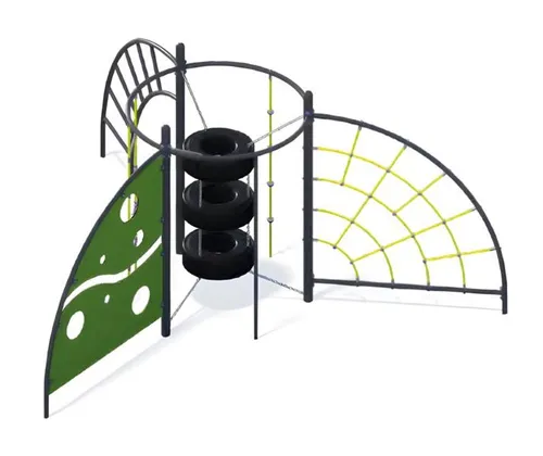 Spielplatz Greifstangen Übungsplattform für Kinder - Moderne Übungsplattform mit Hängeübergängen und Kletterstangen. Ideal für Kinder von 1-11 Jahren zur Förderung von Bewegung und Spiel. Inklusive 2 Jahre Herstellergarantie.
