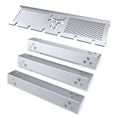 tuning-art WHGA4 Gasgrill Warmhalterost & Brennerabdeckung Set | Kompatibel mit Rösle Videro G3, G3-S | Rostfreier Edelstahl | Passgenau | Spülmaschinen geeignet, Größe:3er Serie Set