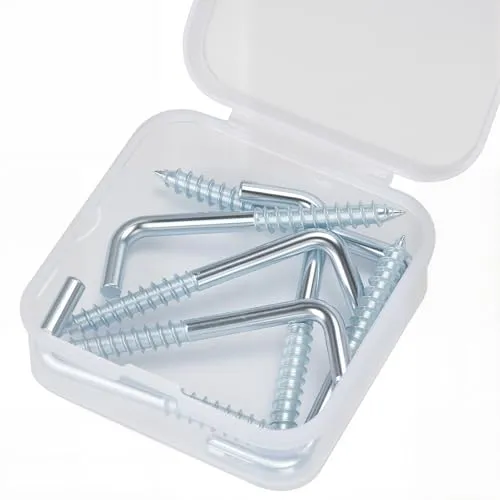 Schraubhaken gerade verzinkt Winkelhaken für Bilder Möbel Schränken Wandregalen Wandhaken 8 Stück-F