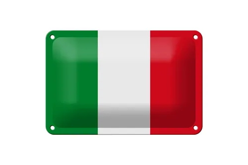 Blechschild Flagge Italiens 18x12 cm Flag of Italy Deko Schild