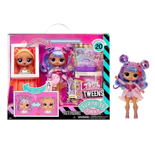 L.O.L. Surprise! Tweens Surprise Swap Series - Buns-2-Braids Bailey - Puppenhaus-Puppen & -Tiere, Überraschende Modepuppe mit einzigartigem Style und tollen Accessoires, ideal für kreative Spielmomente.