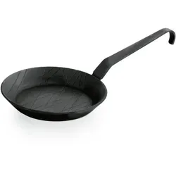 WAS Germany Brat-Servierpfanne Iron Pan 22 - Eisenpfanne mit Hakenstiel, Ø24 cm, perfekt für gleichmäßiges Braten und Servieren von Speisen.