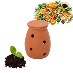 Relaxdays Wurmkomposter Ton Terrakotta zum Eingraben - Platzsparender Wurmkomposter aus Terrakotta, ideal für Balkon und Garten. Einfach im Beet eingraben und mit Küchenabfällen befüllen. Fördert die natürliche Zersetzung und sorgt für nährstoffreichen Humus.