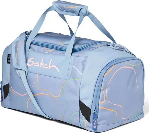 Satch Sporttasche 45 cm light blue rose orange - Robuste und stylische Sporttasche, vielseitig als Umhängetasche oder Rucksack nutzbar, aus 100% recyceltem Material