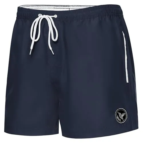 Ladeheid Badehose Herren Bequeme Badeshorts Kurz mit Seitentaschen und Schnürchen, Badeshorts Herren mit Netzfütterung, Perfekt für Sommer, Strand und Schwimmbad – LA40-199 (Marineblau, M)