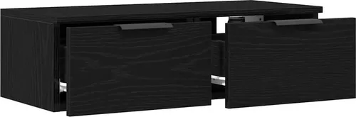 vidaXL Wandschrank Schwarz Eiche 68x30x20 cm