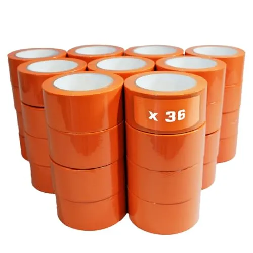 Tecplast Lot von 36 PVC-Klebebandern orange Gebäude 50 mm x 33 m - Klebebandrolle