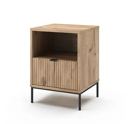 Vicco Nachtschrank Eliza, Viking Oak, 40 x 55 cm - Eleganter Nachtschrank mit 1 Schublade, ideal für Schlafzimmer und vielseitig als Beistelltisch einsetzbar. Zeitloses Design und stabile Konstruktion für Ordnung und Stil in jedem Raum.