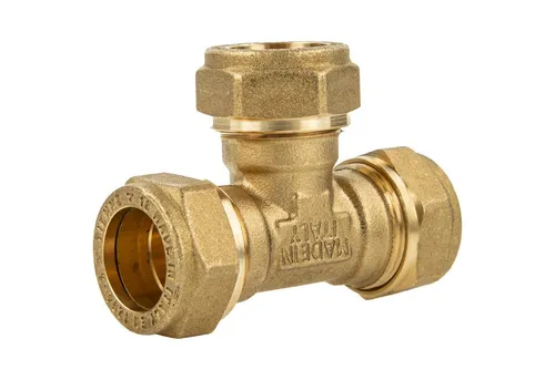 tecuro Steckfitting Klemmringverbinder, T-Stück Verschraubung, DVGW-zugelassen, 22 x 15 x 22 mm