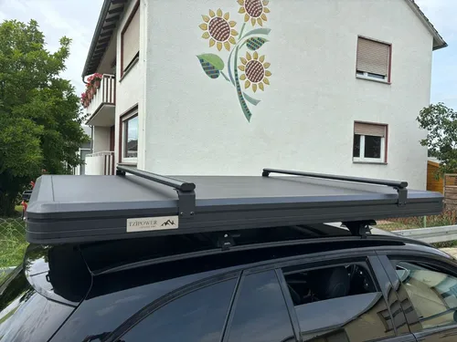 Dachzelt Autodachzelt Alu Hardcase Schwarz/Grau mit LED von TZI Power