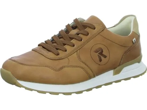 Rieker Sneaker U0304-25 nougatbraun Herren - Herren-Sneaker aus hochwertigem Glattleder mit gepolsterter Einlegesohle für optimalen Komfort und Dämpfung, ideal für den Alltag.