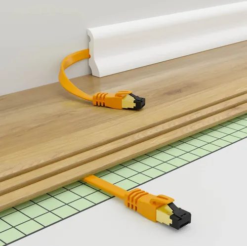 HB-DIGITAL CAT 8.1 Patchkabel flach - LAN-Kabel mit max. 2000MHz Datenfrequenzrate und 40 Gbps Übertragungsgeschwindigkeit, ideal für hochleistungsfähige Netzwerke.
