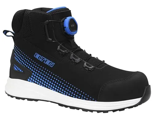 Elten Sicherheitsstiefel JORAN BOA Blue Mid ESD S3L - Größe EU 47 - Arbeits- & Schutzkleidung mit BOA Fit System für einfaches Anpassen, leicht und flexibel, ideal für kniende Arbeiten mit rutschfester Sohle und optimalem Schutz.