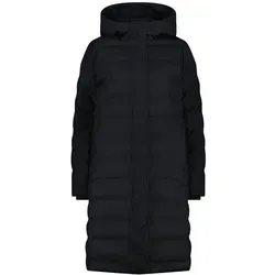 CMP Damen Hoodie Mantel XL - Schwarz - Winterjacke für Damen, langer, wasserdichter Mantel mit atmungsaktiver Membran und warmer Wattierung - perfekt für kalte, nasse Tage.