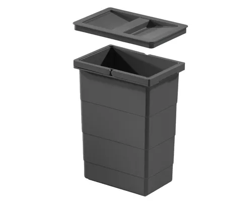 Hailo Inneneimer 1129909 - Dunkelgrau, 8L - Mülleimer für Abfalltrennsysteme, ideal als Ersatz oder zusätzlicher Eimer, mit verstärktem Rand und 2 Tragegriffen für einfachen Transport.