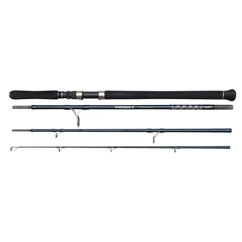 Penn Overseas II Offshore Casting 240 150g 4p – Hochwertige Angelrute - Angelruten mit 24T Carbon Blank und Fuji-Führungen, ideal für anspruchsvolle Angler, inklusive schützendem Cordura-Reiseschlauch.