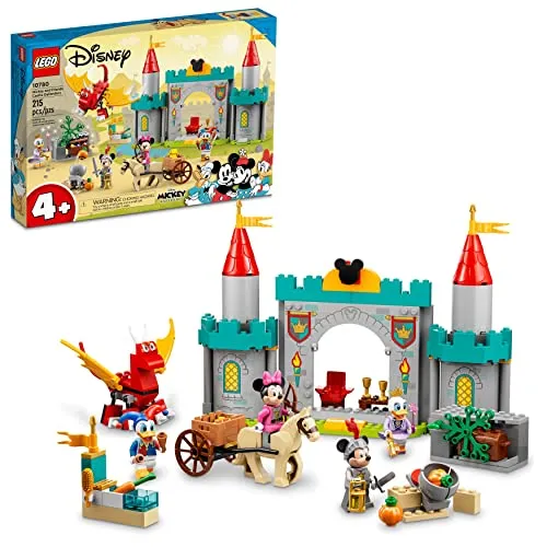 Lego Disney Mickey and Friends - Mickey and Friends Castle Defenders 10780 - Bauspielzeugset für Kinder ab 4 Jahren, fördert Kreativität und Rollenspiel mit Burgen, Drachen und 4 Minifiguren für endlose Abenteuer.