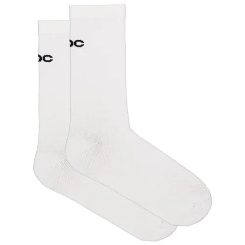 POC Cadence Road Long Socks - Weiße Radsocken für EU 37-39 - Lange Radsocken mit verstärktem Mittelfuß, ideal für Gravelbike, Mountainbike und Rennrad. Hochwertiges Material für besten Komfort und Halt.