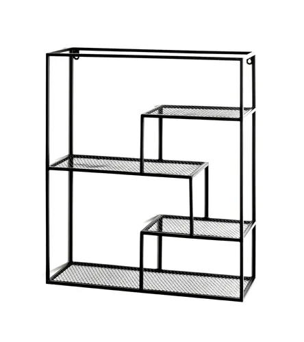 HAKU Möbel Wandregal schwarz - 50 x 18 x 60 cm, dekorativ mit 4 praktischen Fachböden und leicht zu reinigender Oberfläche