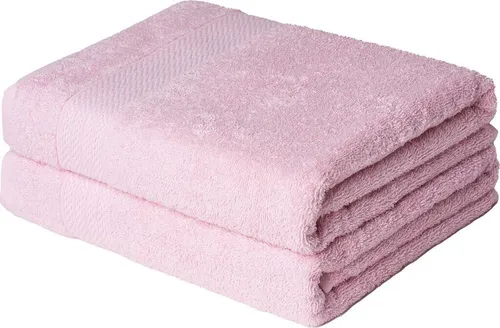 BRIELLE Handtuch-Set aus 100% Baumwolle in Rosé - 2 Duschtücher 70x140 cm