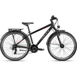 Adler Ace 26 Jugendfahrrad 26 Zoll Schwarz - Das Adler Ace 26 ist ideal für den Alltag und kleine Abenteuer. Mit leichtem Aluminiumrahmen und präziser Shimano Kettenschaltung bietet es Komfort und Stabilität. Ausgestattet mit Federgabel und V-Brake Bremsen für sicheres Fahren.