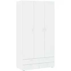 Feldmann-Wohnen Kleiderschrank Weiß mit 5 Fächern - Moderner Kleiderschrank mit minimalistischer Optik und praktischer Aufteilung. Ideal für Ihr Schlafzimmer, bietet viel Stauraum und ist in verschiedenen Farben und Größen erhältlich.