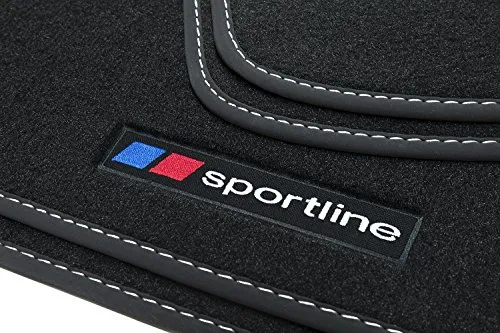 teileplus24 F652 Fußmatten Gummimatten Sportline Design für BMW X5 E70 / X6 E71 - Hochwertige Gummifußmatten im Sportline Design, perfekt für BMW X5/X6 (2006-2014), wasserfest und mit verstärkter Rückseite für optimalen Schutz.