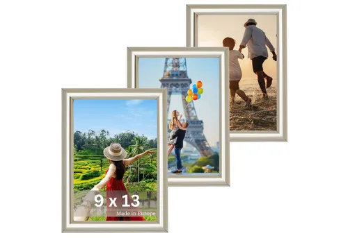 Victor (Zenith) Bilderrahmen David, Bilderrahmen Set Silber 9x13 cm, Bilderrahmen Art Deco