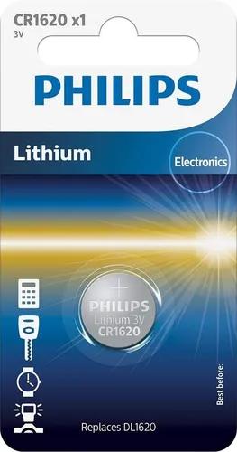 CR1620 Minizelle PHILIPS Lithium Knopfzelle Knopfbatterie Batterie 1er Blister