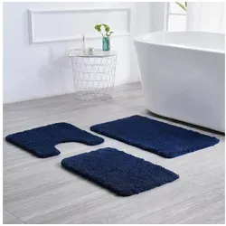 Sentidos Badematte badteppich rutschfest Eleganter Badezimmerteppich, Höhe 20 mm, Polyester, 60x100cm, badematten badläufer badgarnitur badteppiche teppich toilette blau 60x100cm