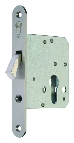 SSF Schiebetürschloss 71, WC, D55 F20x150rd ER - Weitere Türschlösser und Zubehör, hochwertiges Einsteckschloss mit vernickeltem Zirkelriegel für optimale Sicherheit und einfache Handhabung.