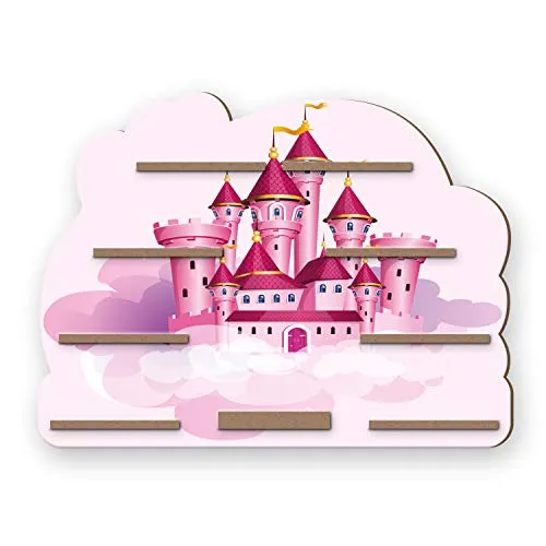 Kreative Feder Regal „Märchenschloss“ für Toniebox mit 40 Metallplättchen - Zauberhaftes Wandregal im Märchenschloss-Design für eine ordentliche Aufbewahrung von Tonie-Box und Figuren. Inklusive 40 selbstklebender Metallplättchen für eine einfache Befestigung. Ideal für jedes Kinderzimmer!