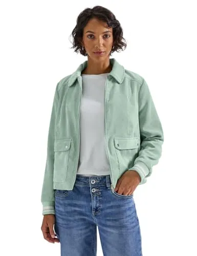 Street One Damen Kurze Cordjacke in grün von Street One