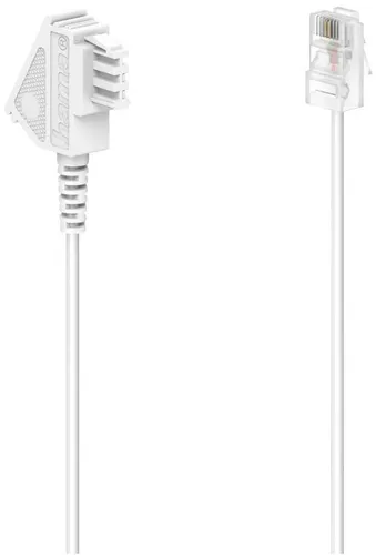 Hama DSL Anschlusskabel 1x TAE-F-Stecker - 1x RJ45-Stecker 6 m, zuverlässige Verbindung für schnelles Internet in Weiß