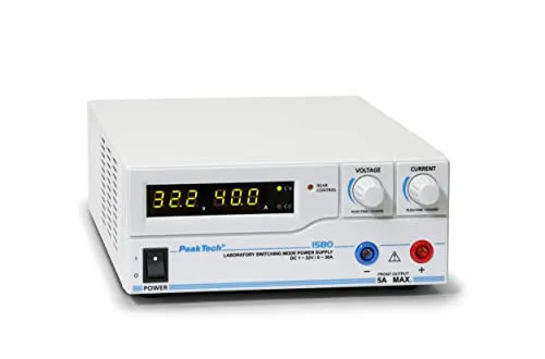 PeakTech 1580 Labornetzgerät DC 1-32V - Strommessgerät mit USB und LED-Anzeige, ideal für Laboranwendungen; bietet 3 benutzerdefinierte Voreinstellungen und intelligente Lüfterregelung für leisen Betrieb.
