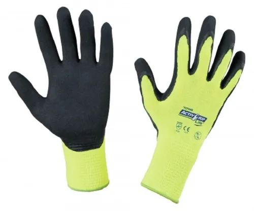 Kerbl 297273 ActivGrip Lite Gr. 9/L gelb TOWA Latexbeschichtung Handschuhe
