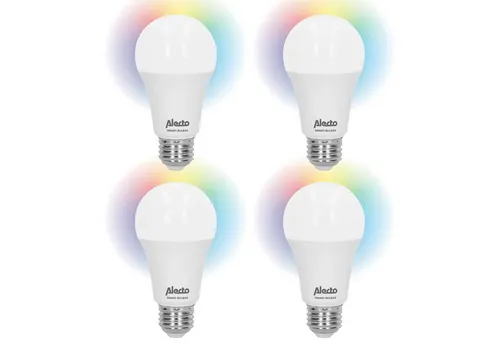 Alecto SMART-BULB10 4-PACK Smarte Lampe - Gestalten Sie Ihr Zuhause mit der Alecto SMART-BULB10! Diese smarte LED-Lampe bietet verschiedene Farben und dimmbares Licht, steuerbar über die SmartLife App oder Sprachassistenten. Einfache Installation und lange Lebensdauer.